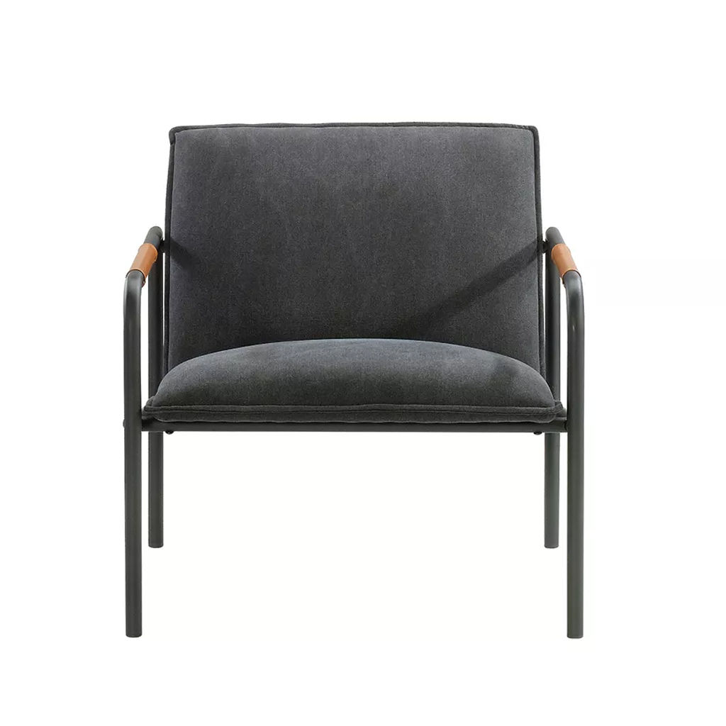 Sauder Boulevard Café Metal Lounge Chair Charcoal Gray — view 1